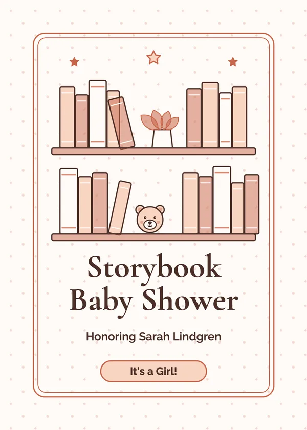 Bookshelf — Storybook & Bring a Book baby shower invitation