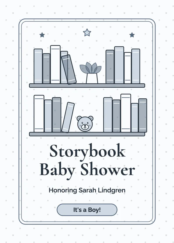 Bookshelf — Storybook & Bring a Book baby shower invitation