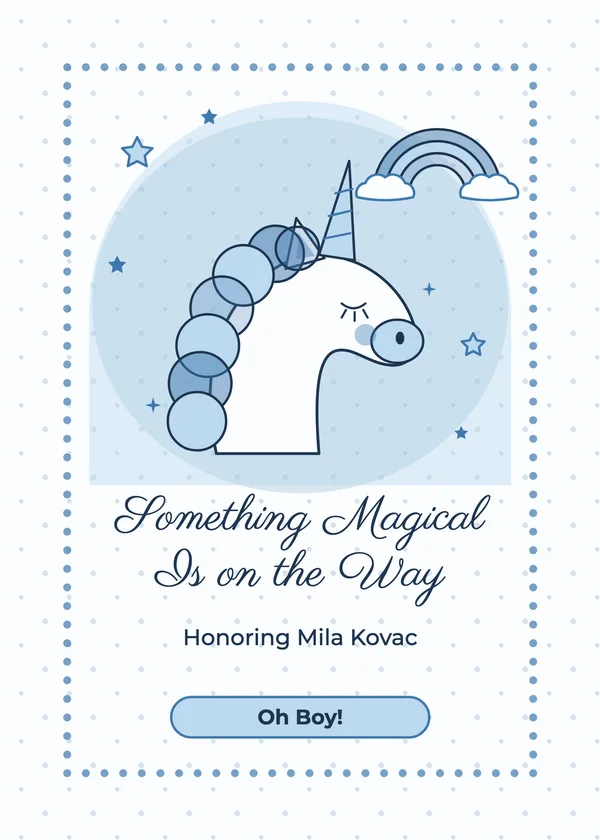Unicorn — Unicorn baby shower invitation