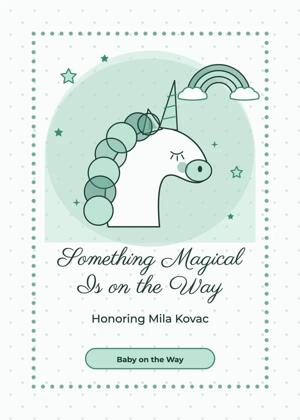 Unicorn — Unicorn baby shower invitation