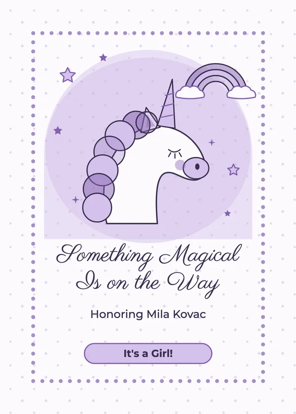 Unicorn — Unicorn baby shower invitation