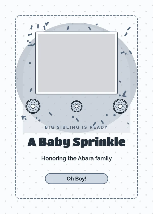 Family Sprinkle — Baby Sprinkle baby shower invitation with a photo window