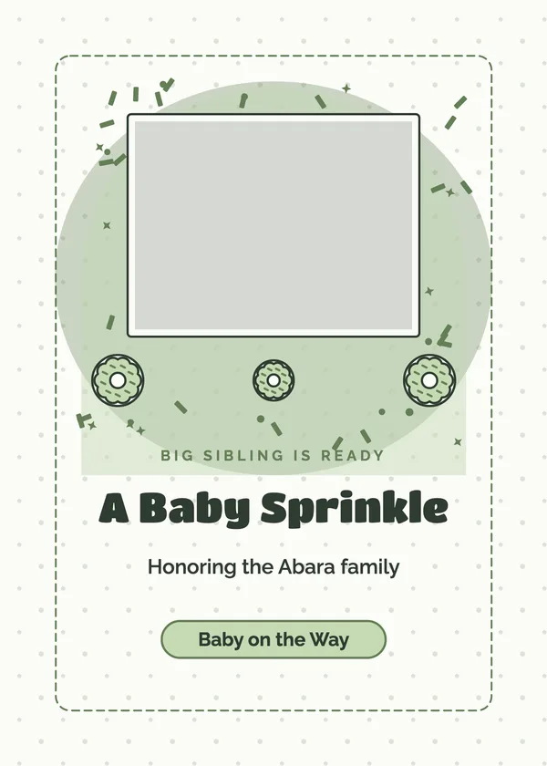 Family Sprinkle — Baby Sprinkle baby shower invitation with a photo window