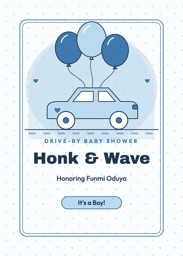 Honk & Wave — Drive-By Shower baby shower invitation