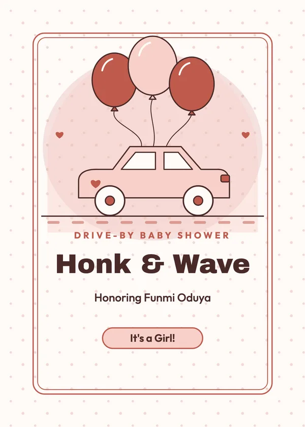 Honk & Wave — Drive-By Shower baby shower invitation