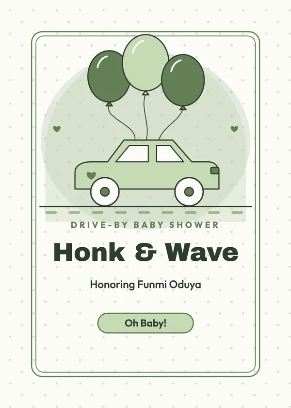 Honk & Wave — Drive-By Shower baby shower invitation