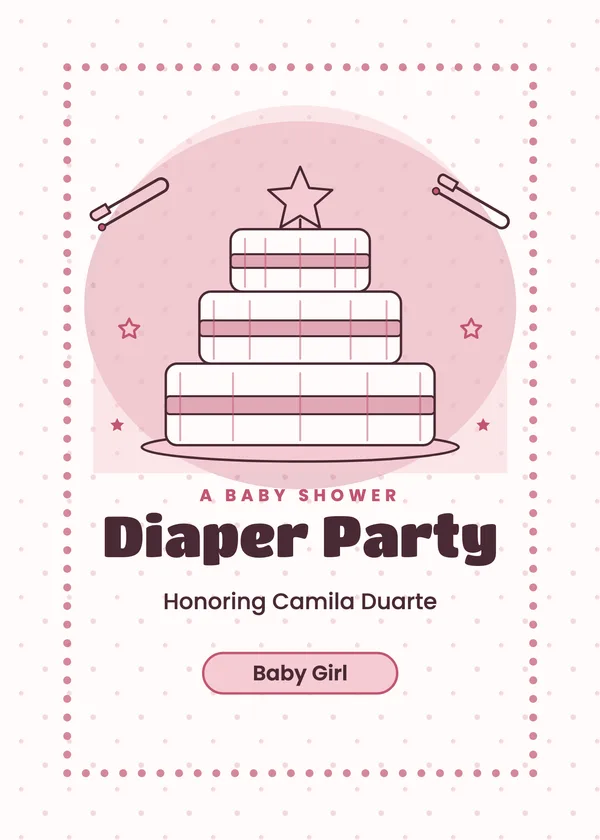 Diaper Cake — Diaper Party baby shower invitation
