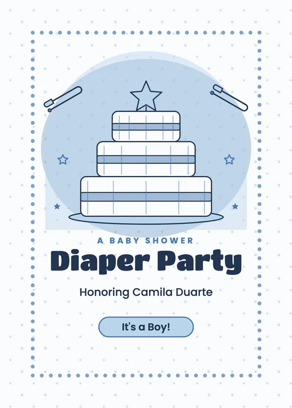 Diaper Cake — Diaper Party baby shower invitation