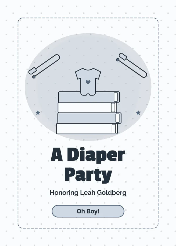 Safety Pins — Diaper Party baby shower invitation