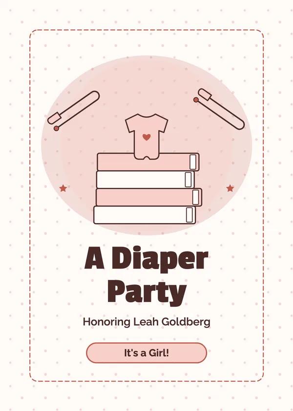Safety Pins — Diaper Party baby shower invitation
