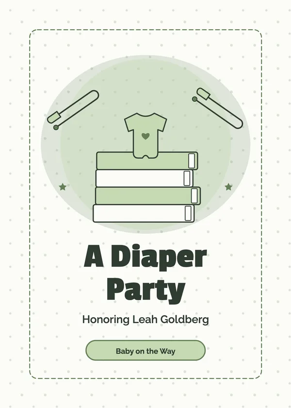 Safety Pins — Diaper Party baby shower invitation