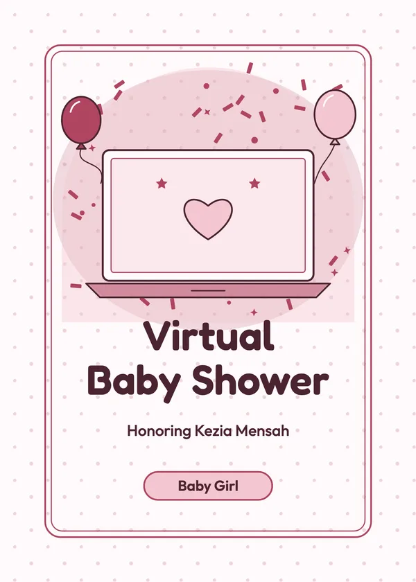 Laptop Shower — Virtual Shower baby shower invitation