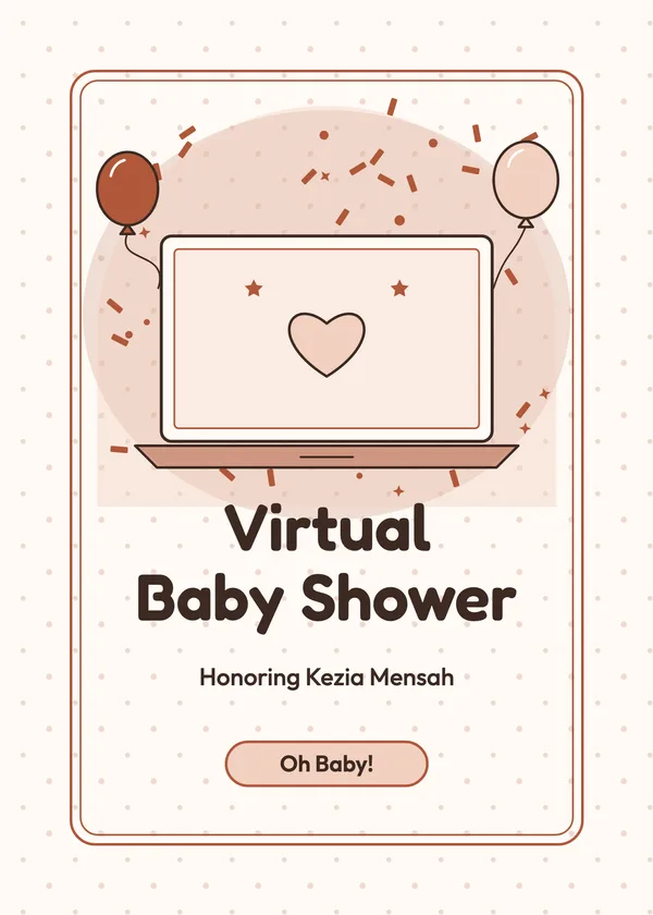 Laptop Shower — Virtual Shower baby shower invitation