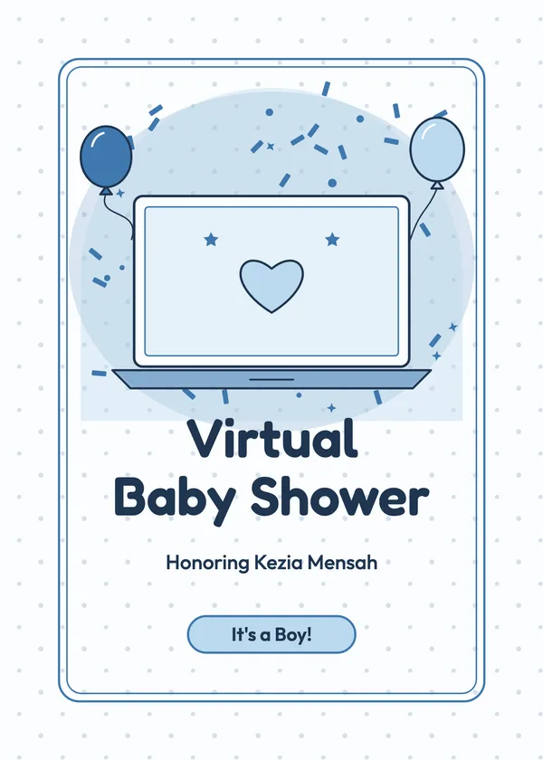 Laptop Shower — Virtual Shower baby shower invitation