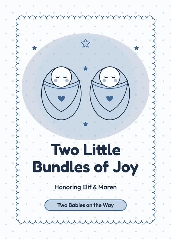 Two Bundles — Joint Shower baby shower invitation