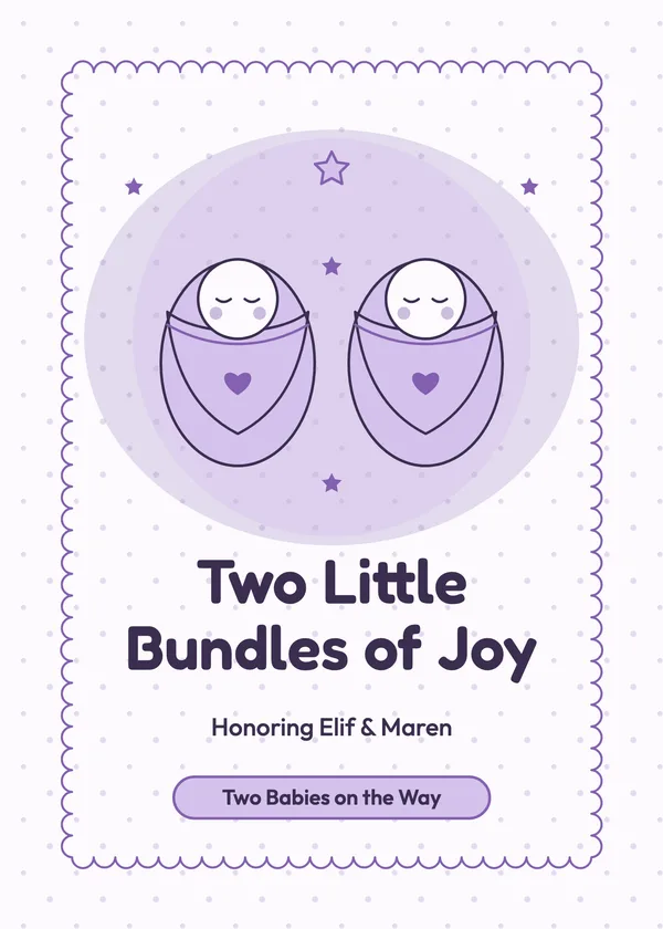 Two Bundles — Joint Shower baby shower invitation