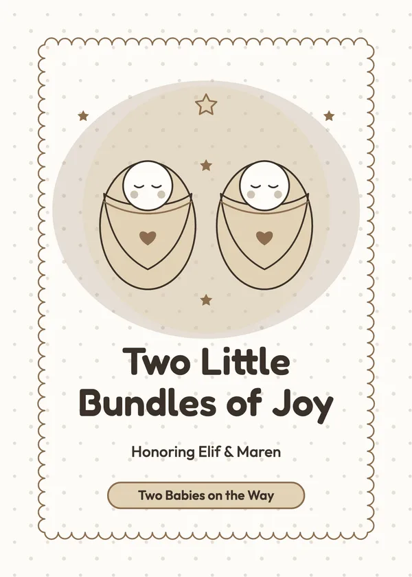 Two Bundles — Joint Shower baby shower invitation