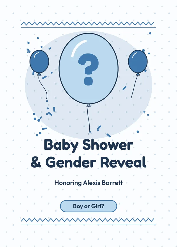 Question Balloon — Shower & Gender Reveal baby shower invitation