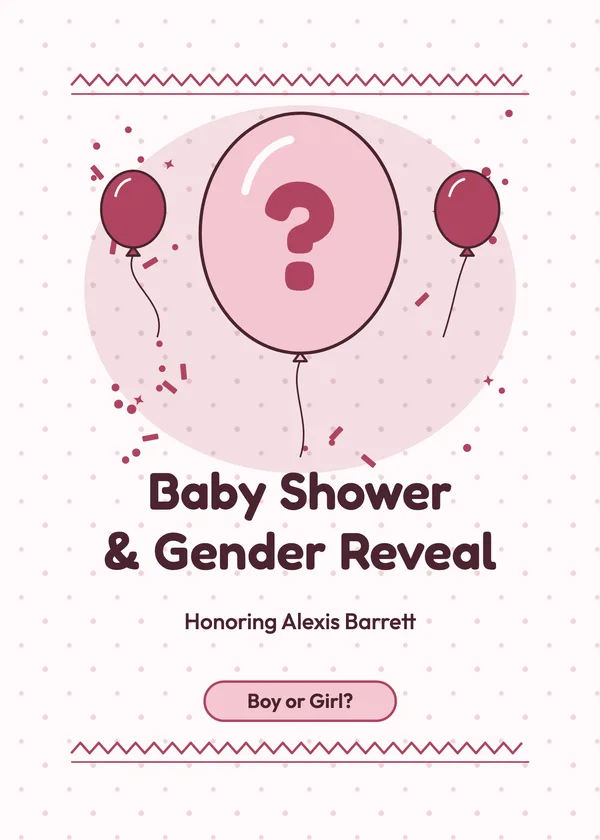 Question Balloon — Shower & Gender Reveal baby shower invitation