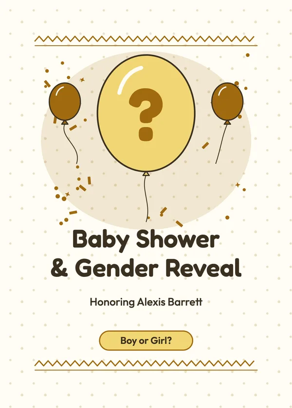 Question Balloon — Shower & Gender Reveal baby shower invitation