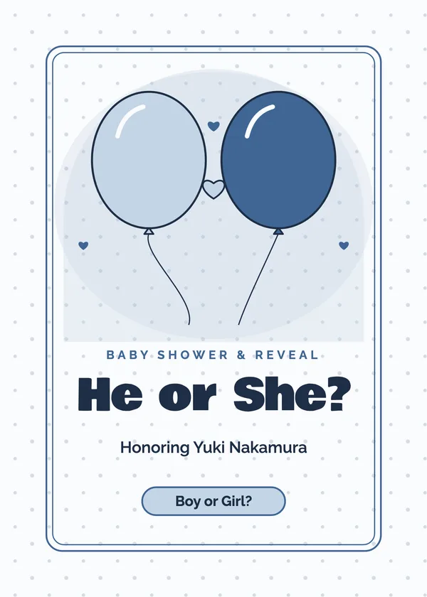 He or She — Shower & Gender Reveal baby shower invitation