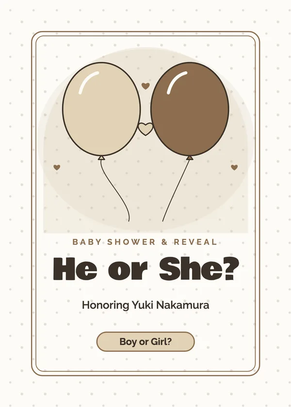 He or She — Shower & Gender Reveal baby shower invitation