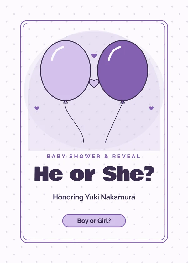 He or She — Shower & Gender Reveal baby shower invitation