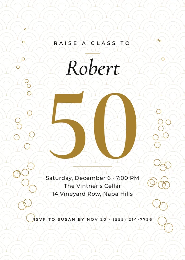 Champagne Toast — Milestone birthday invitation