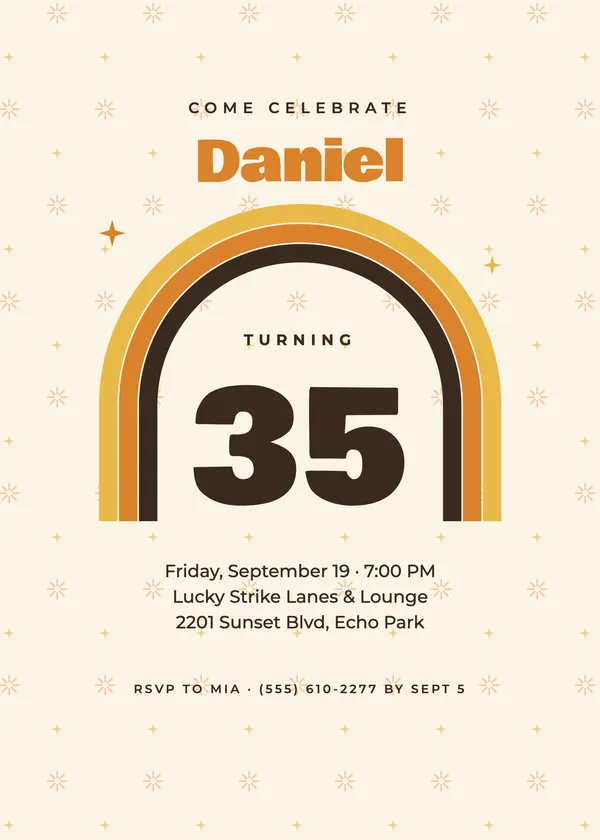 Groovy Seventies — Adult Classics birthday invitation