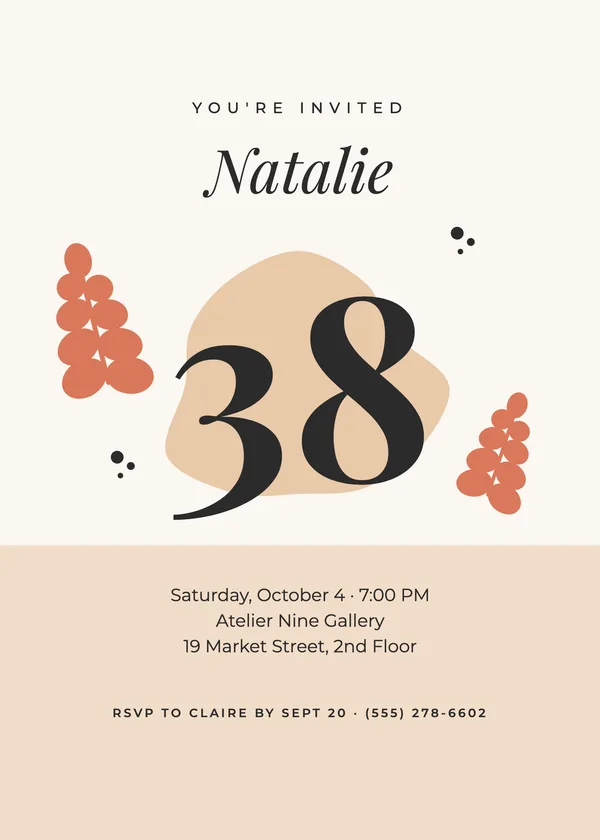 Cutout Modern — Adult Classics birthday invitation