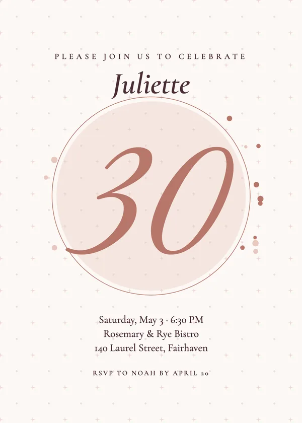 Script Numeral — Big Number birthday invitation