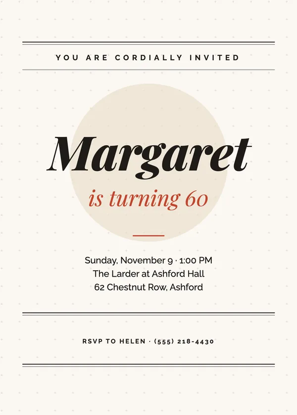 Bold Serif — Modern Type birthday invitation