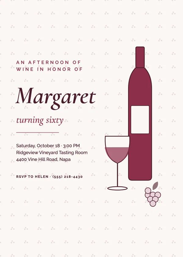 Wine Tasting — Sip birthday invitation