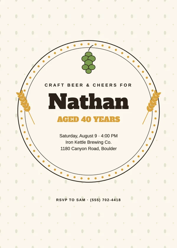 Brewery — Sip birthday invitation