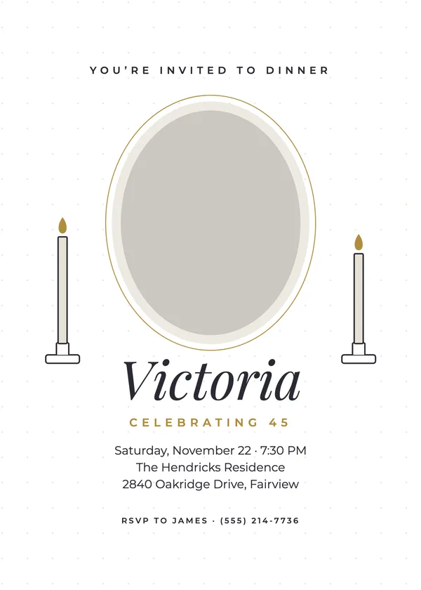 Dinner Party — Fiesta & Feast birthday invitation with a photo window
