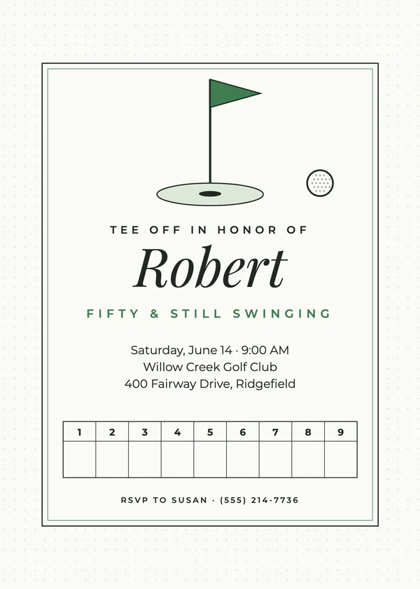Golf — Sport & Hobby birthday invitation