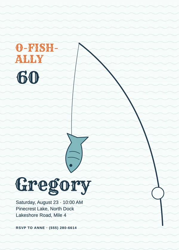 Fishing — Sport & Hobby birthday invitation