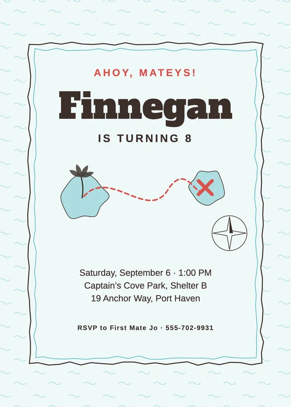 Pirate Cove — Under the Sea birthday invitation