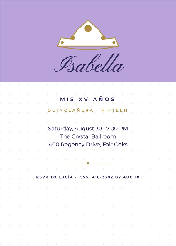 Quince Crown — Quince birthday invitation