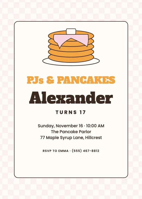 Pajama Brunch — Spa & Chill birthday invitation
