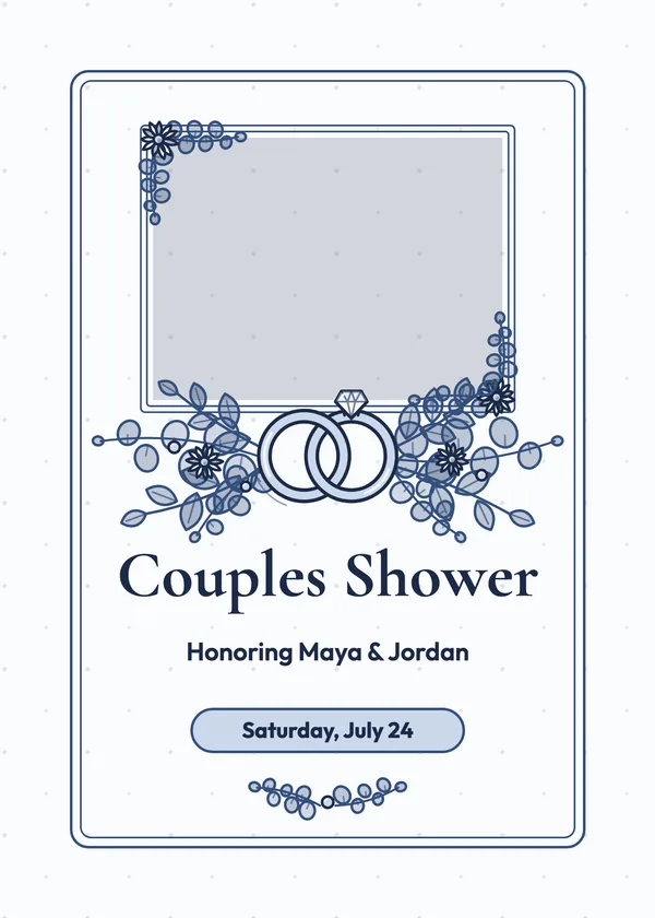 Couples Shower — Couples & Co-ed bridal shower invitation with a photo window