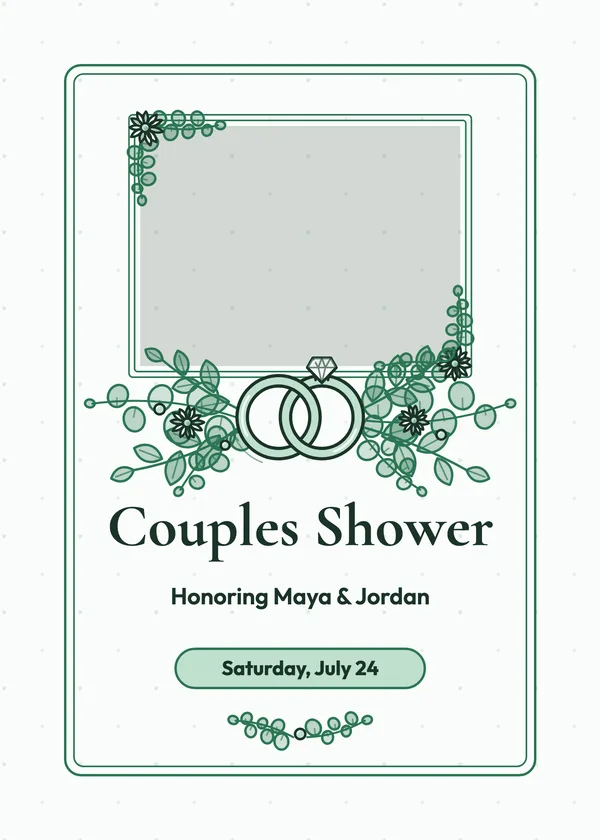 Couples Shower — Couples & Co-ed bridal shower invitation with a photo window