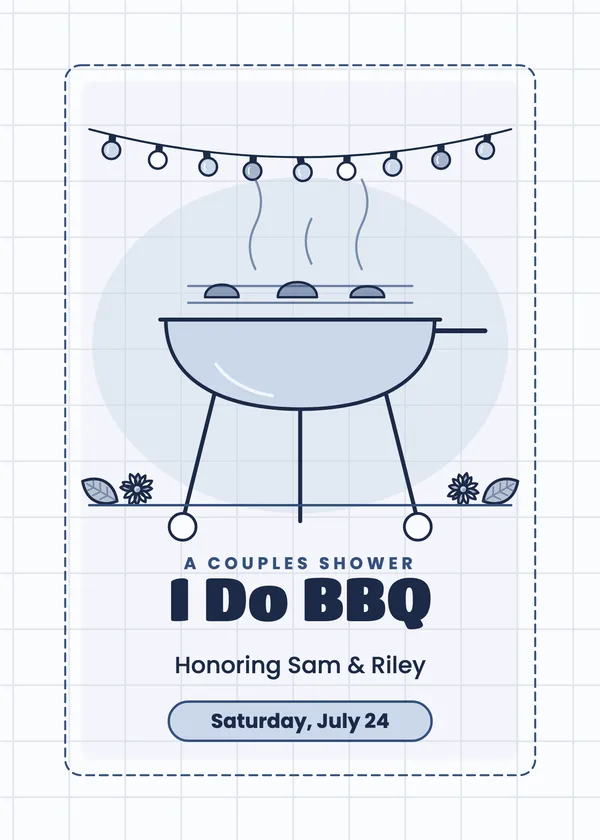 I Do BBQ — Couples & Co-ed bridal shower invitation