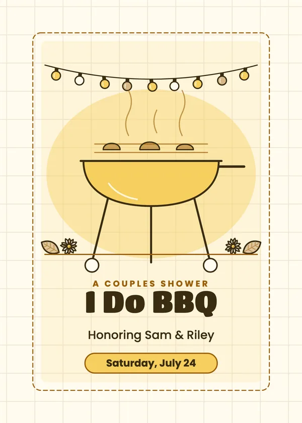 I Do BBQ — Couples & Co-ed bridal shower invitation