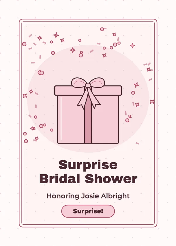Surprise Gift — Surprise bridal shower invitation