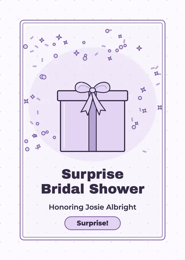 Surprise Gift — Surprise bridal shower invitation