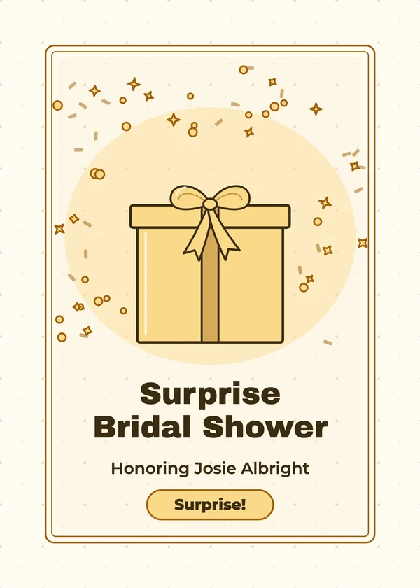 Surprise Gift — Surprise bridal shower invitation