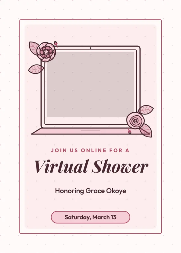 Virtual Shower — Virtual & Shower by Mail bridal shower invitation with a photo window