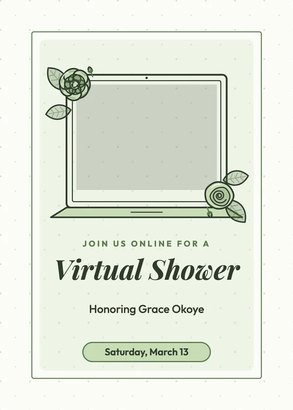 Virtual Shower — Virtual & Shower by Mail bridal shower invitation with a photo window