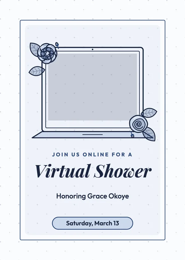 Virtual Shower — Virtual & Shower by Mail bridal shower invitation with a photo window